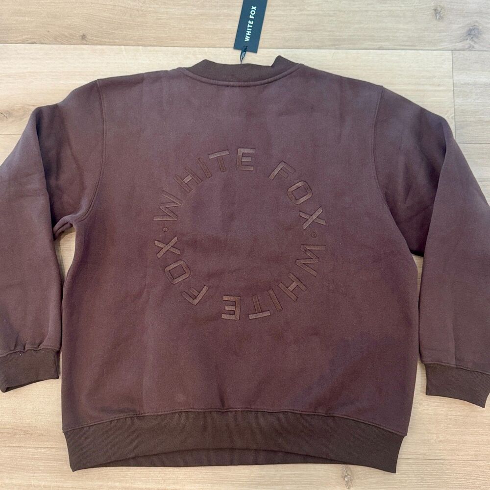 NWT* White Fox Stay Lifted Oversized Sweatshirt in Bitter Chocolate - S/M - Picture 6 of 8